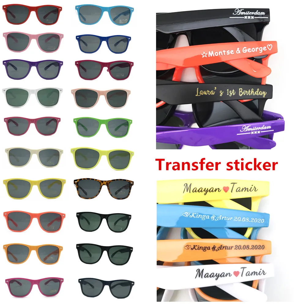 

50pairs/lot Personalized Gift Sunglasses Wedding Favors Custom Sunglasses Mariage Party Favors for Guests Baby Shower Gifts