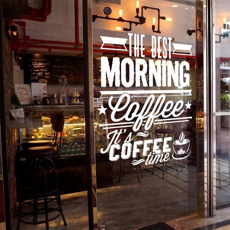 

Coffee Shop Sign Quality Goods Premium Goods Logo Cafe Decor Highest Quality Wall Cup Decal Sticker Vinyl