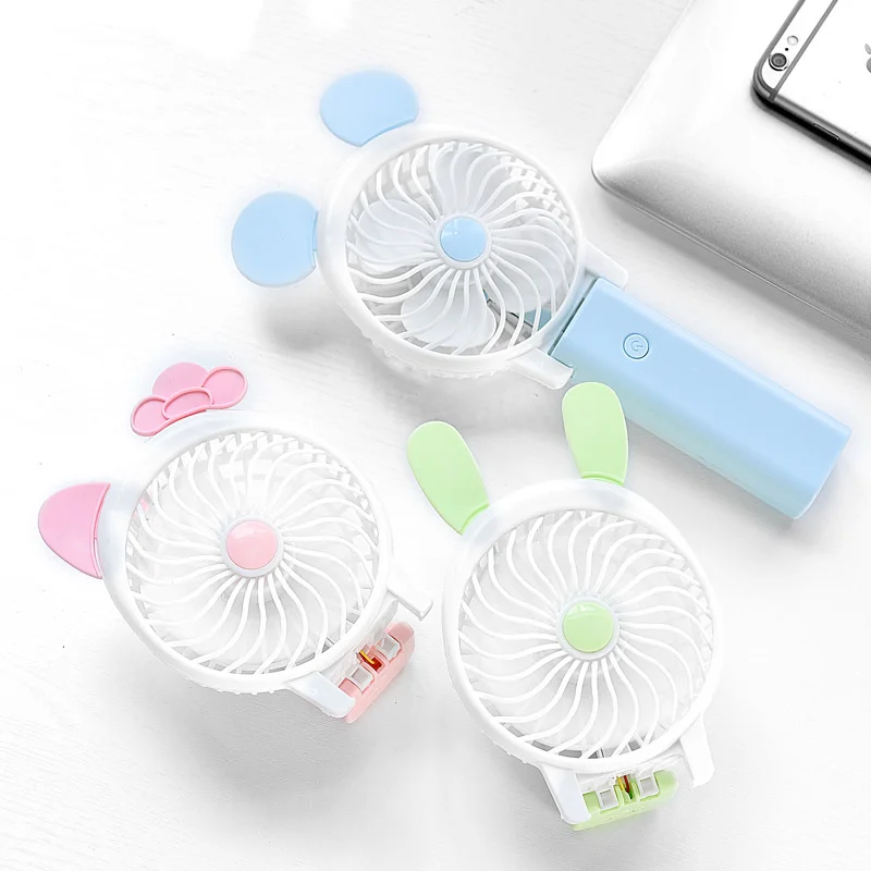 Ręczny składany Mini wentylator silikonowy koło małe ładowanie USB Cartoon akumulator przenośne wentylatory plastikowe FS43