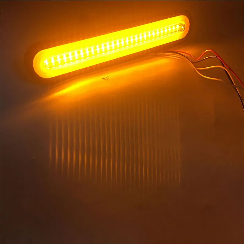 2Pcs Waterproof LED Trailer Tractor Truck Tail Light 3 in1 Neon Brake Stop Turn Signal Boat Car Flowing Water Rear Lamps 12V 24V
