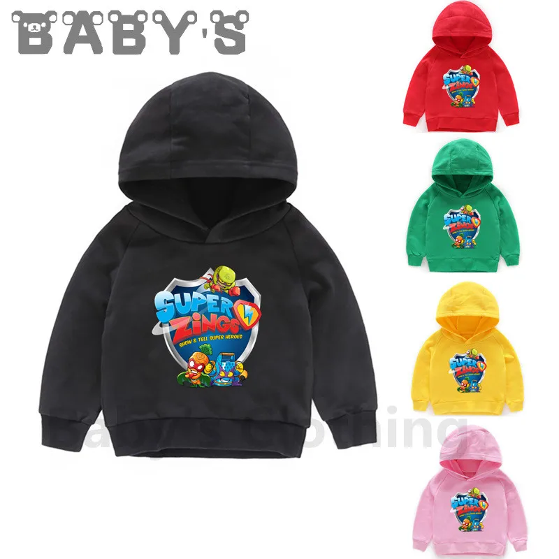 Children Hooded Hoodies Kids Super Zings Series 4 Cartoon Funny Sweatshirts Baby Pullover Tops Girls Boys Autumn Clothes,KMT5358