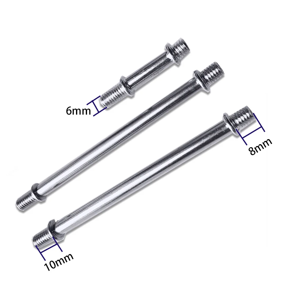 2pcs Double Head M6 External Thread Tube At Both Ends Counter Light Chandelier Wall Lamp Silver Connecting Rod Straight Tube