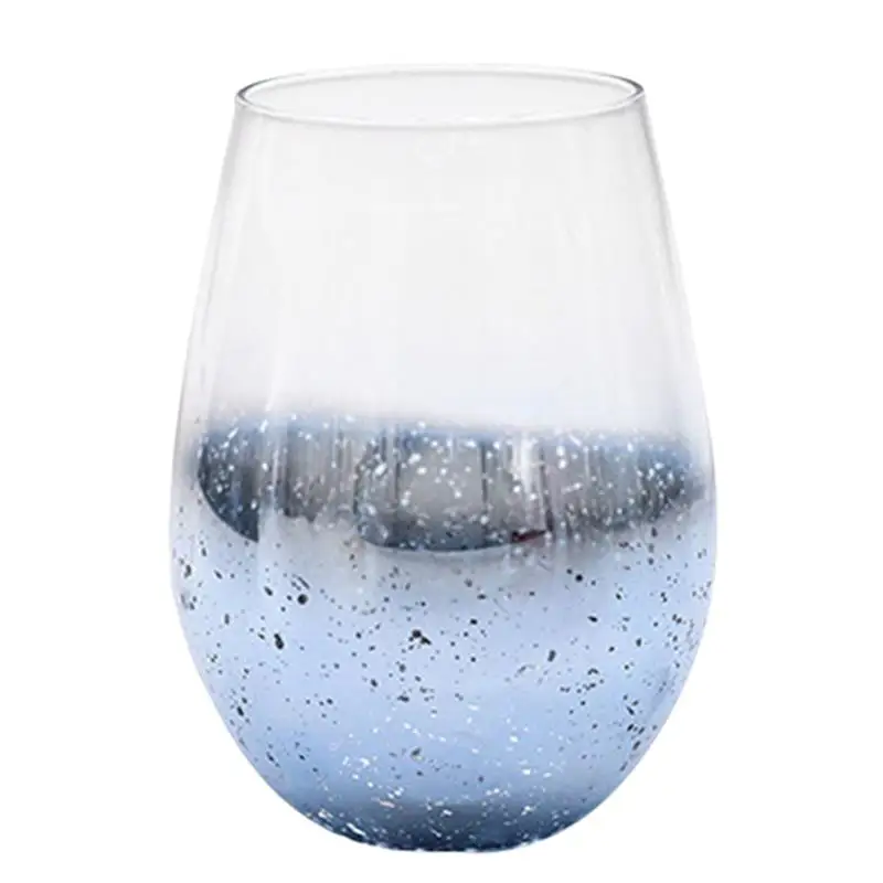 Kapmore 1pc Transparent Water Glass Fashion Starry Pattern Glitter Water Cup Wine Drinking Glass Drinking Utensils Drinkware