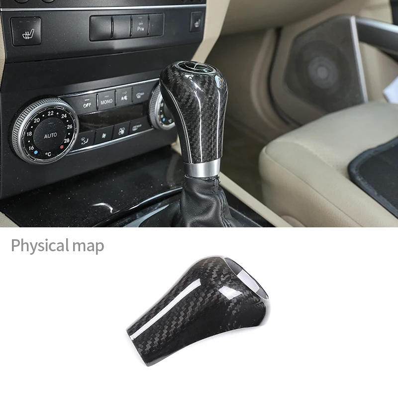 Real Carbon Fiber Gear Shift Handle Sleeve For Mercedes Benz X204/W204/W212/GLK/CLS A/C/E/G Class Car Interior Cover Decoration