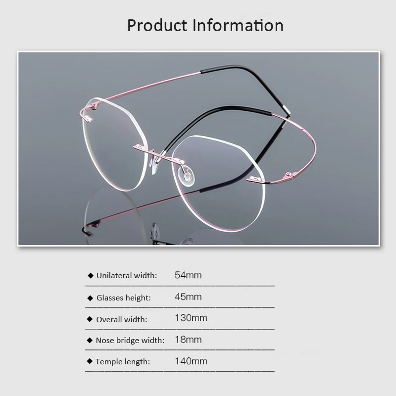 Iboode Ultralight Eyeglasses Frames Memory Titanium Rimless Reading Glasses Men & Women Presbyopic Eyeglasses Brand Design 2020