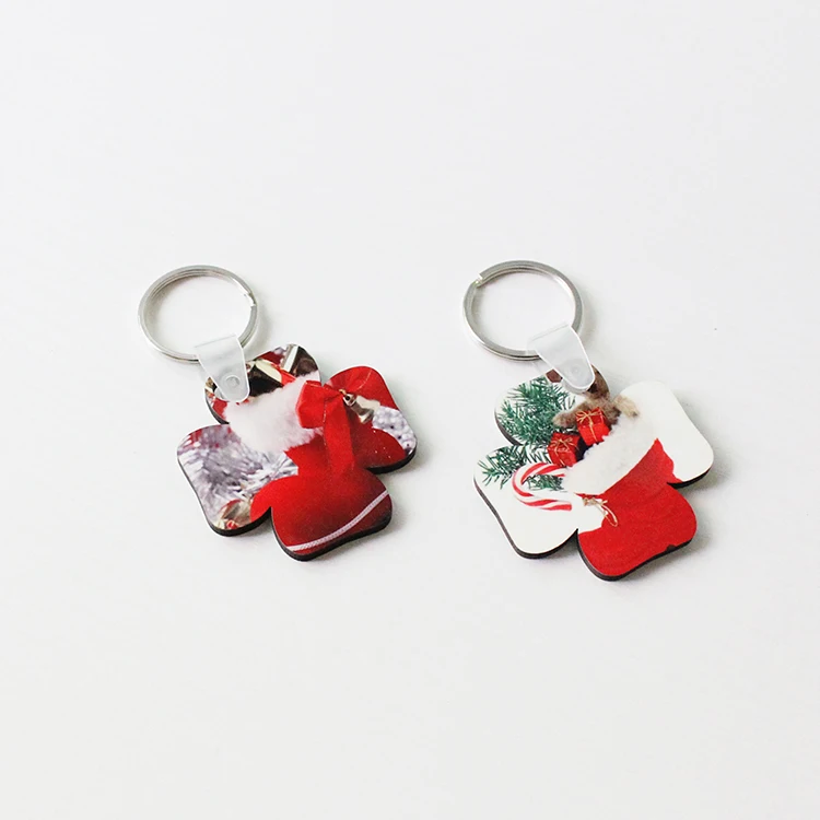 sublimation blank key chains double heart mdf keychain hot transfer printing diy customized key ring consumables 20pcs/lot