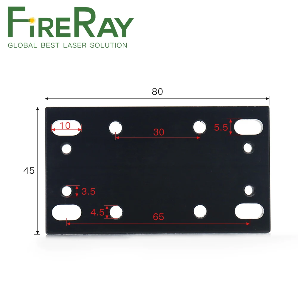 FireRay Aluminium Alloy Metal Connecting Plate Fixed Mounting Plate Installation Board 80x45mm for Co2 Laser Cutting Machine