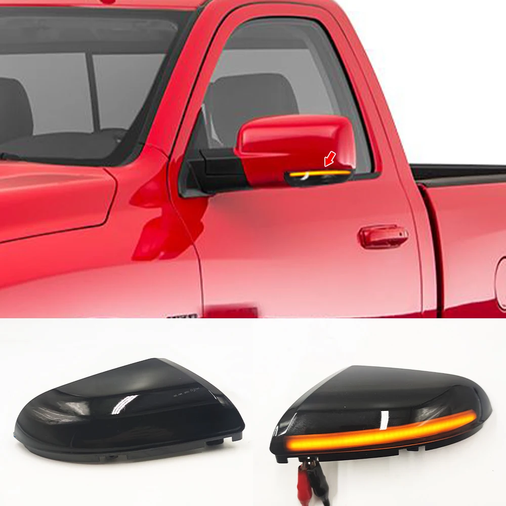 1 Set Car Led Side Mirror Light Turn Signal Dynamic Indicator Lamp Accessories Amber For Dodge Ram 1500 2500 2009 - 2018