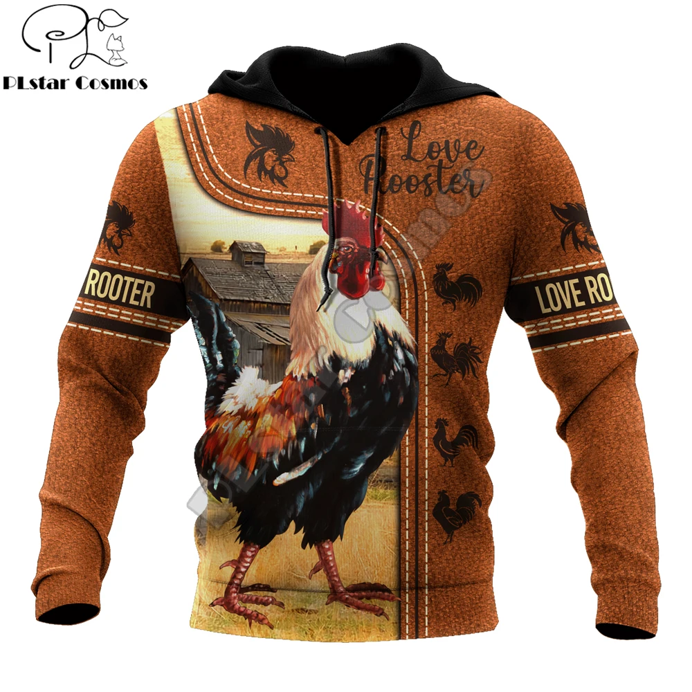 

Love Rooster Pattern 3D All Over Printed Autumn Men Hoodies Unisex Casual Pullover Zip Hoodie Streetwear sudadera hombre DW0581