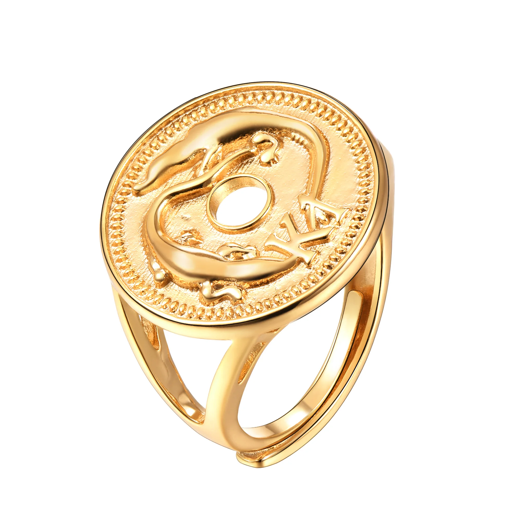 

ChainsPro Crocodile Ring For Women Gold Color PNG Traditional Gift For Men Papua New Guinea Jewelry R020