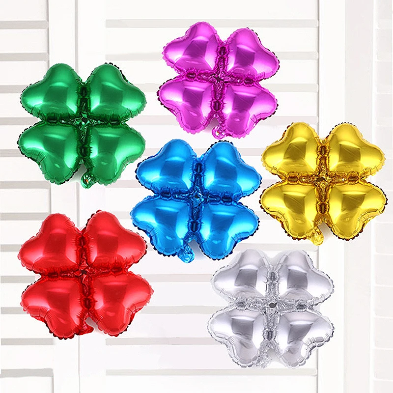 18inch Wedding Birthday Party Decoration Christmas Scene Layout Aluminum Foil Baloon Clover Aluminum Film Helium Balloon