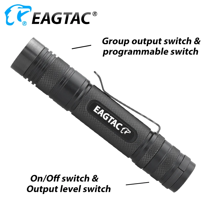 EAGTAC D25C2 XM-L2 219C CRI92 850 Lumens 4 Modes 7 Hidden Outputs LED Flashlight Pocket Torch Lower Low Mode