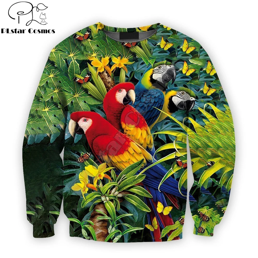 

Animal Love Parrot 3D All Over Printed Mens autumn Sweatshirt Harajuku Unisex Casual Pullover Streetwear Tracksuits DK239