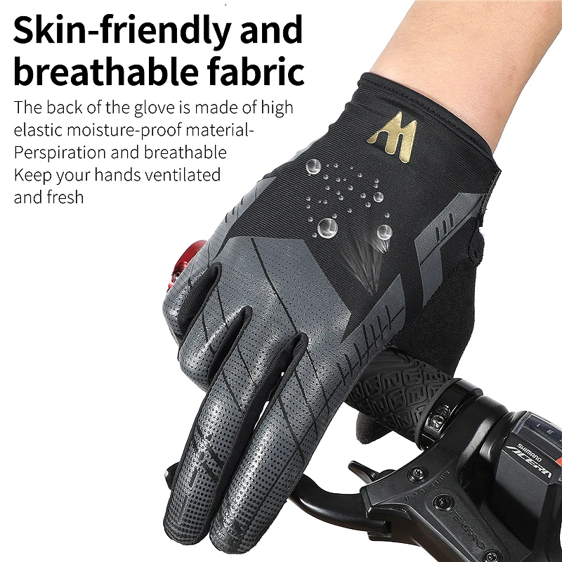 WEST BIKING Breathable Cycling Gloves Touch Screen Anti-slip Shockproof Pad MTB Bike Gloves Sport Fitness Running Bicycle Gloves