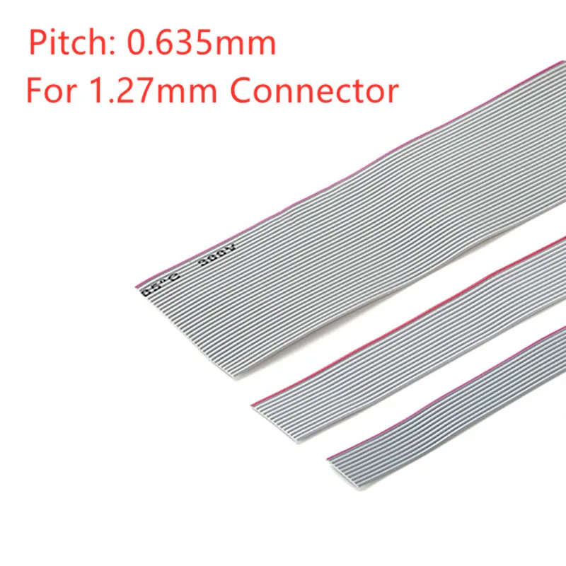 

1Meter 0.635mm Pitch Grey Flat Ribbon Cable For IDC FC 1.27MM Connector 10P/14P/16P/20P/40P 30AWG Wire