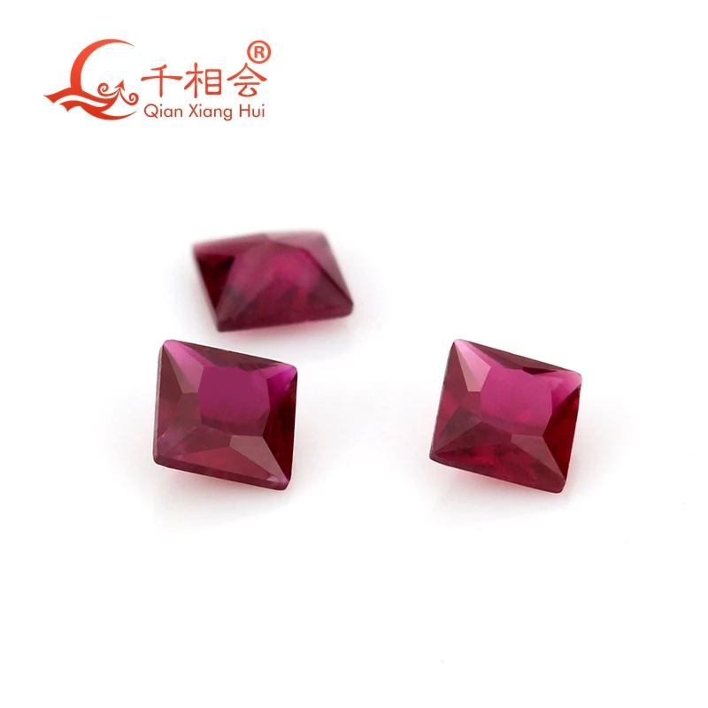 

1.5mm-2mm Natural red color Ruby small size square shape princess cut gem Stone Loose Gemstone