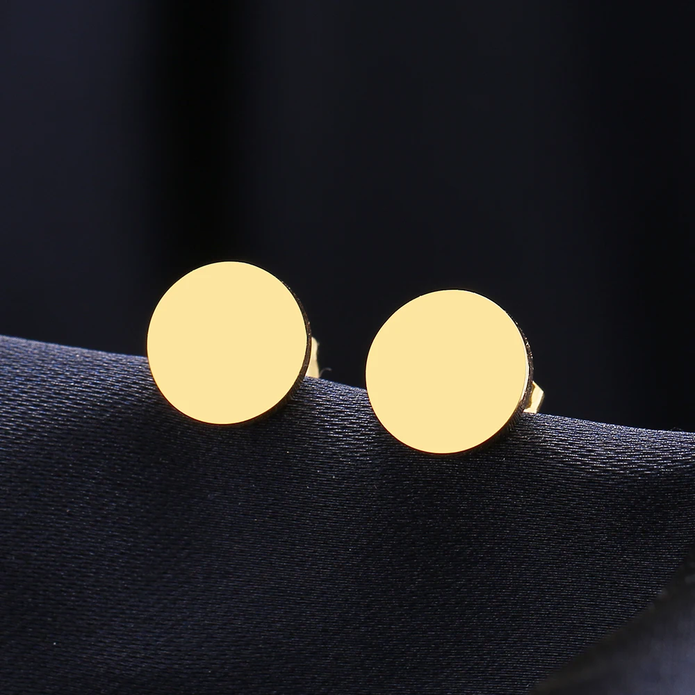 Stainless Steel Earrings Minimalist Round Fashion Stud Earrings Classic Simple Earrings For Women 2022 Jewelry Wedding Party