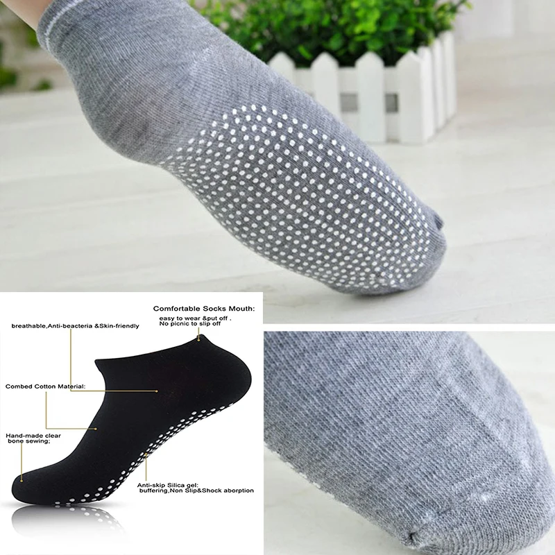 1 Pair Cotton Women Yoga Socks Non-Slip Silicone Gym Pilates Ballet Socks Fitness Dance Socks Breathable Elasticity Sport Socks