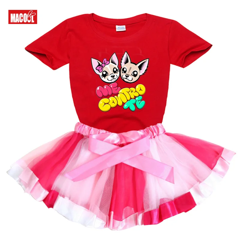 girls set tutu dress me contro te 2020 Summer girl t shirts Rainbow tutu dress t shirt Kids toddler baby cute dress Princess
