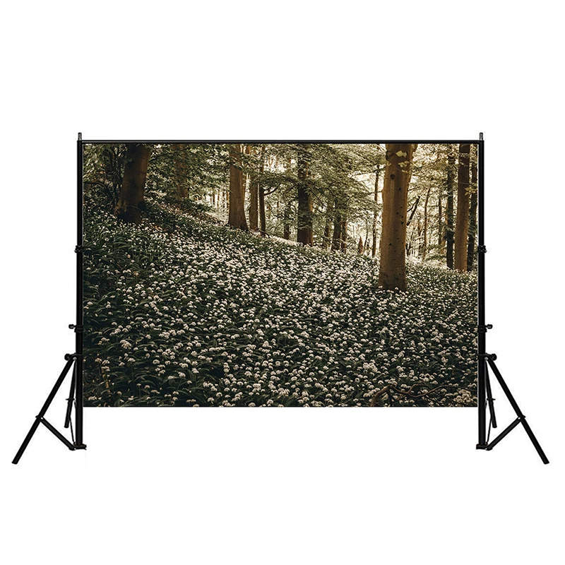 150/225cm Frameless Spring Scenery Photography Backdrop Grassland Forest Photo Background for Children Girls Backdrop