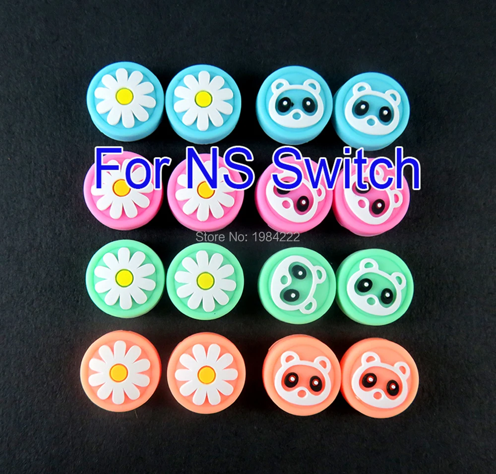 4pcs Joystick Cover Thumb Stick Grip Cap Skin For Nintend Switch NS Lite Joy-Con Controller Flower Bear Thumbstick Case