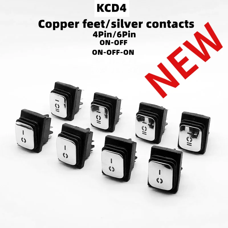 

Кулисный Переключатель KCD4 нержавеющая сталь Водонепроницаемый ON-OFF4/6Pin электрооборудование Переключатель с светодиодный источника питания 16A 250V/20A 125VAC