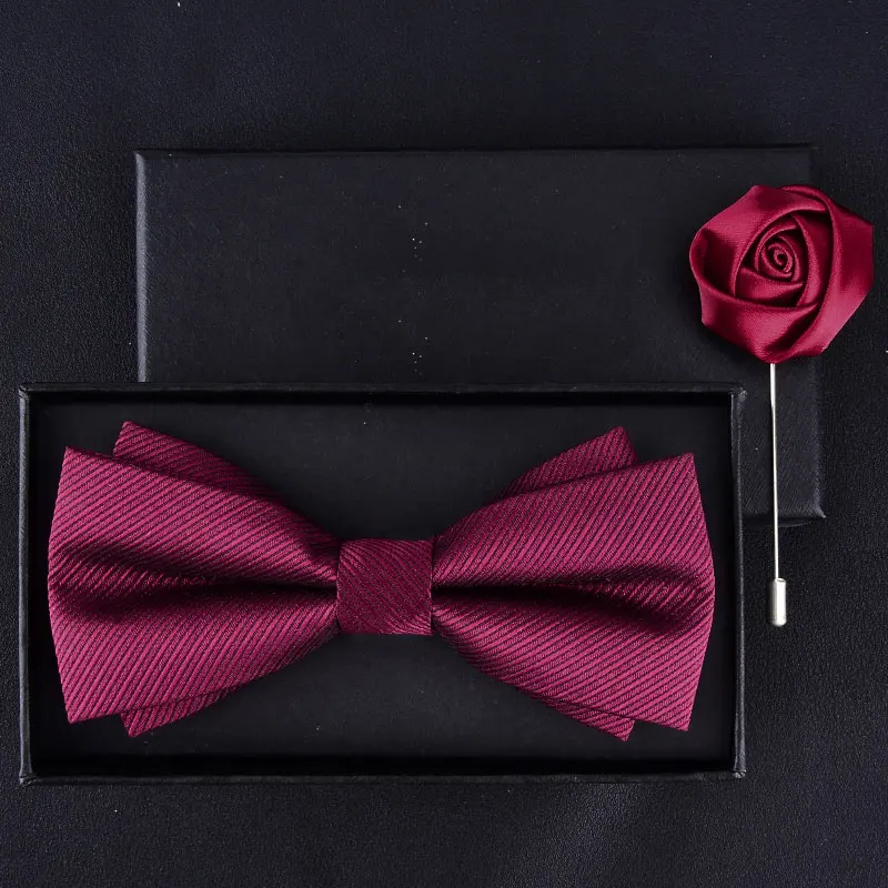 Bow Tie เจ้าบ่าวสูทอย่างเป็นทางการไวน์สีแดงที่ดีที่สุดโบว์สีดำน้ำ