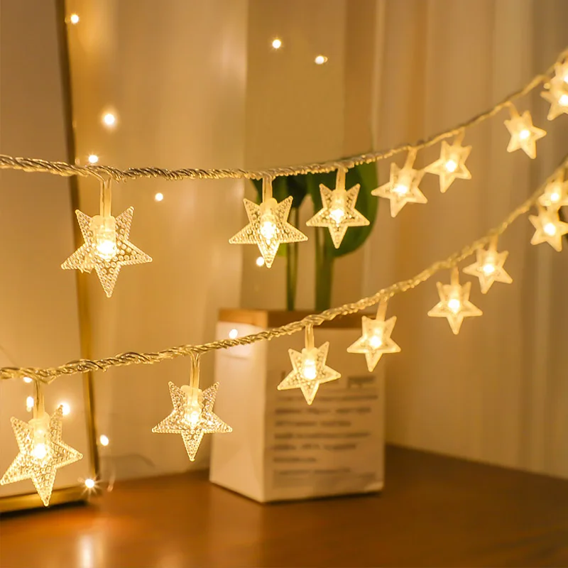 LED Fairy Lights String Garland Star Indoor Light String Twinkle Garlands Battery USB Decor Christmas Xmas Holiday Party Wedding