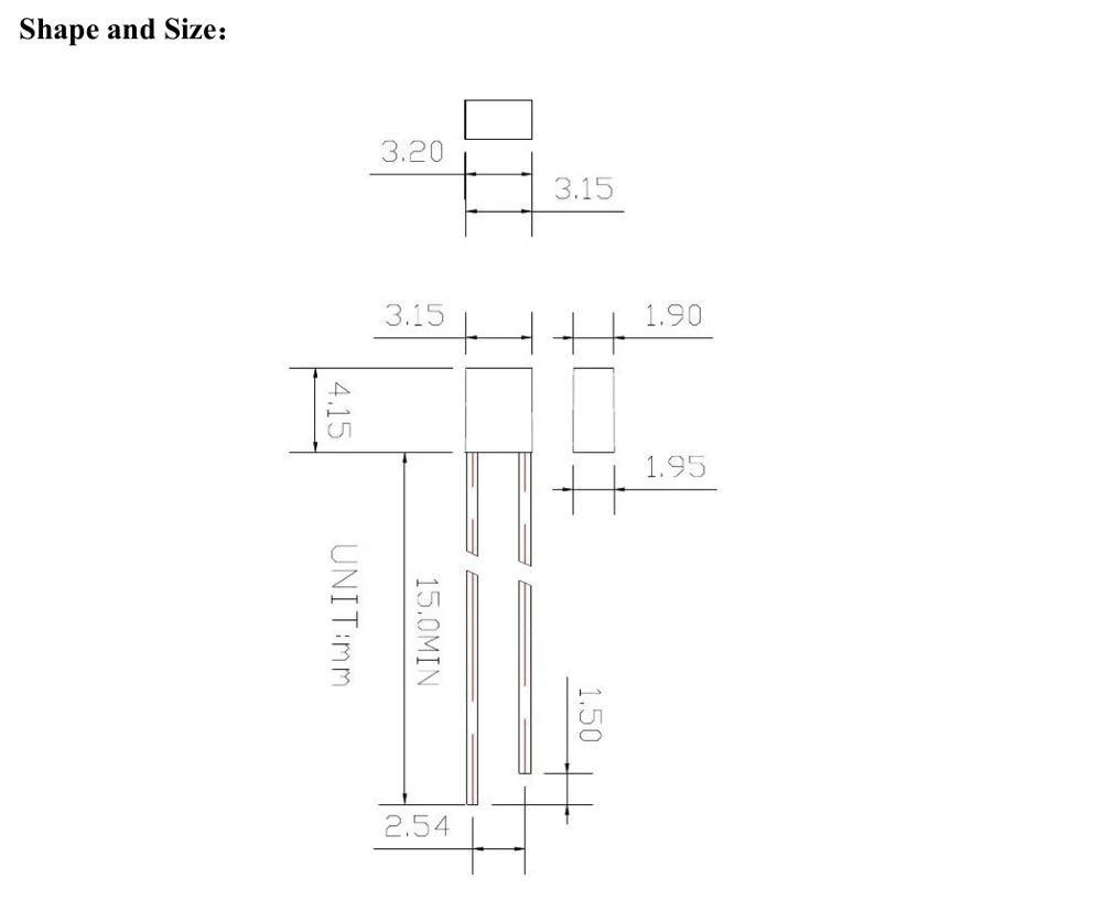 2x3x4 RED 615-620NM Square LED Bead 234 White Hair RED High Bright Transparent Light Emitting Diode Red Lamp 2*3*4 RED Light