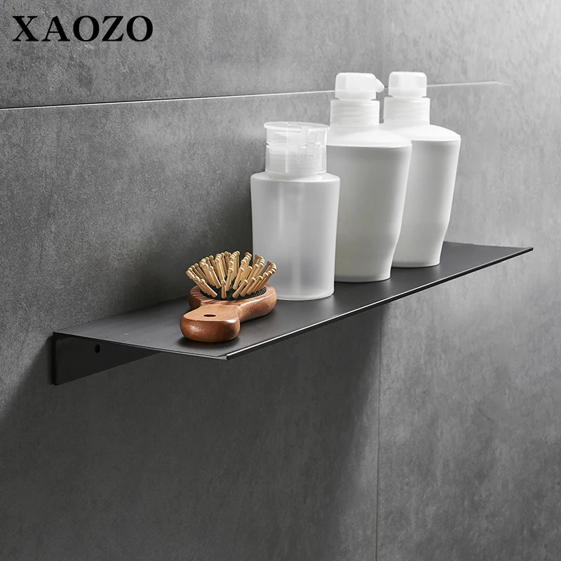 Aluminum bathroom shelves hardware matte black Rack Wall Mounted Shelf holder toliet Cosmetics sundries rack Punch-free