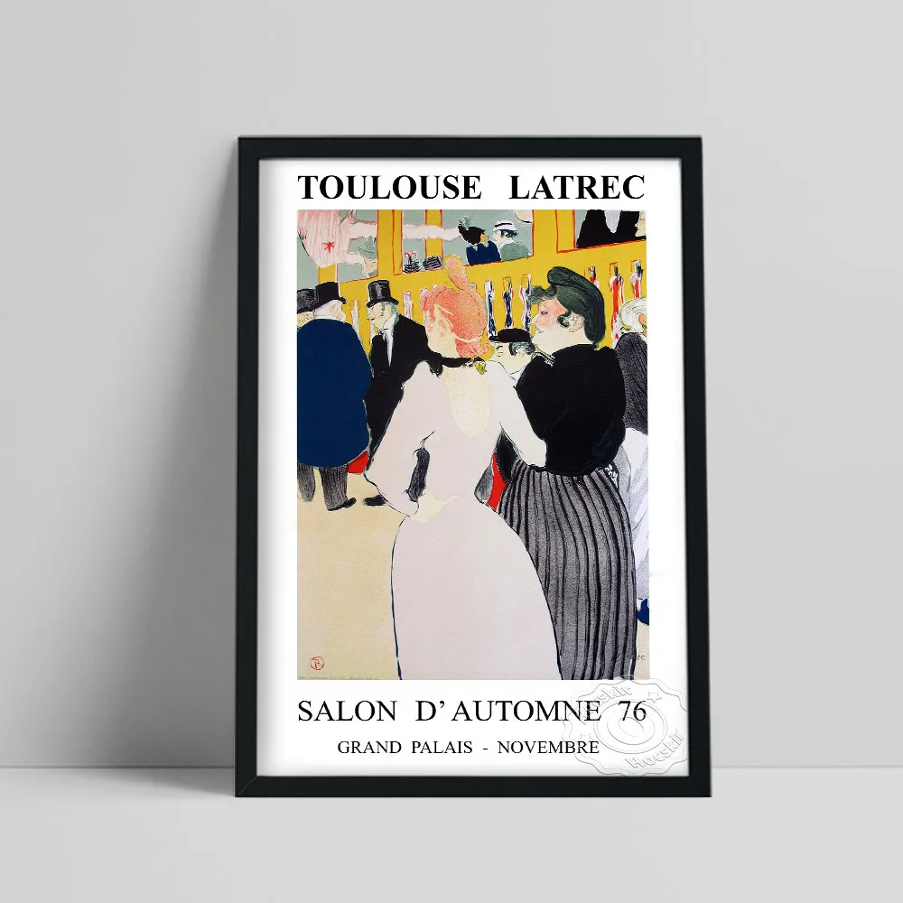 1976 Vintage French Exhibition Poster, Toulouse Latrec Moulin Rouge: La Goulue And Her Sister Art Prints, Impression Home Decor