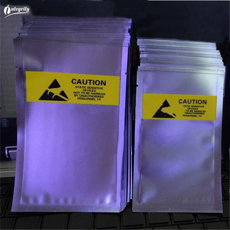 100pcs various size Anti-Static Shielding Bags ESD open top Anti Static Package Bag Waterproof Anti static Storage Packaging bag