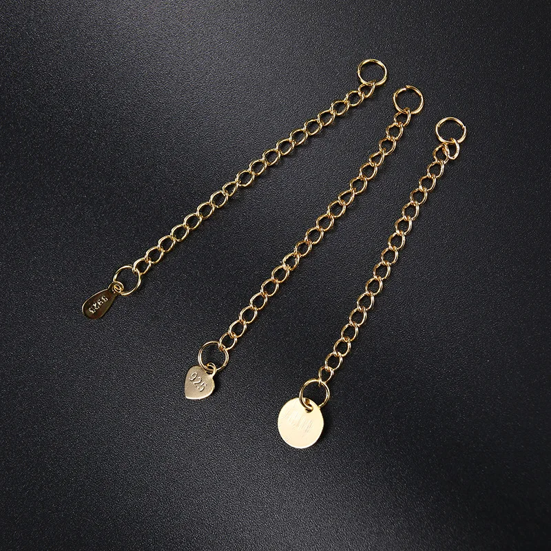 1Pcs Electroplating bracelet DIY handmade adjustable necklace chain drop tail love extended chain jewelry accessories