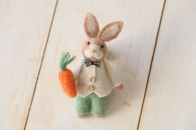 Felt rabbit - hand-made felt carrot doll baby photography prop newborn shooting little fantile props accessories