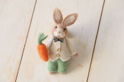 Felt rabbit - hand-made felt carrot doll baby photography prop newborn shooting little fantile props  accessories