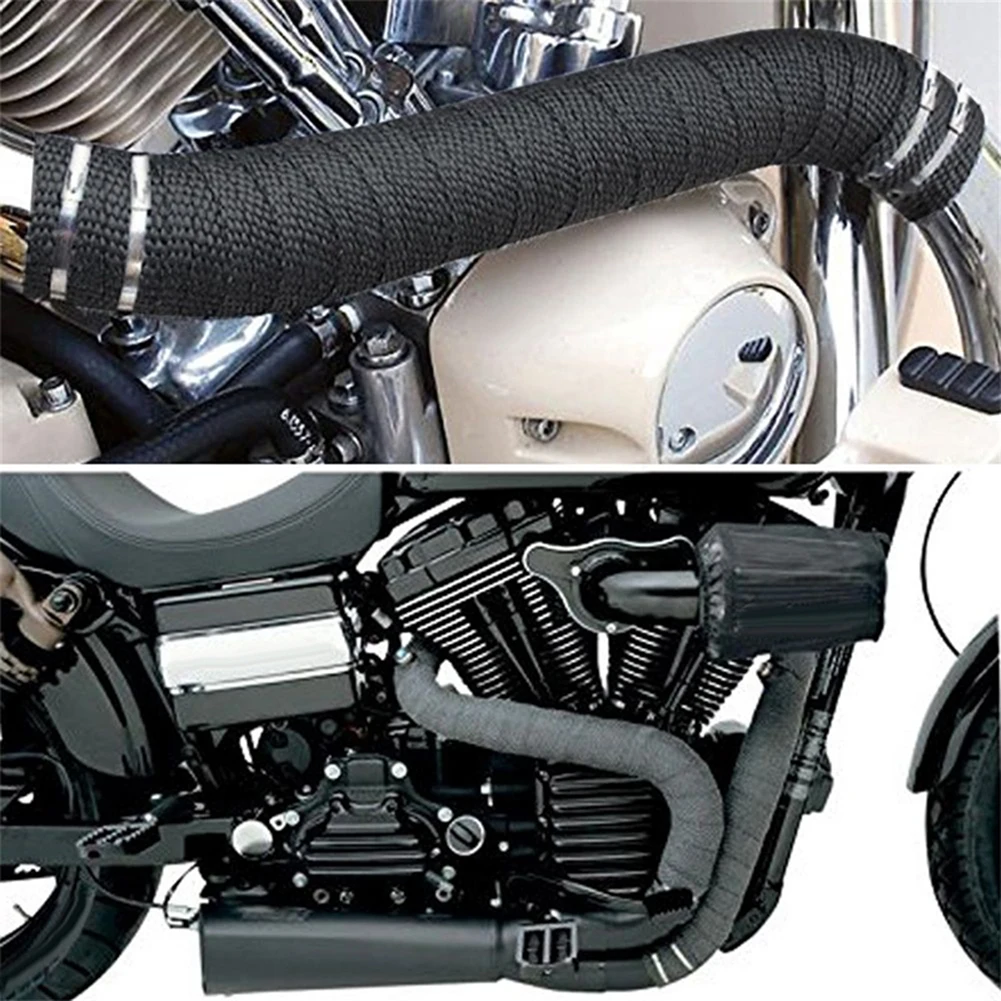 5M Motorcycle Exhaust Heat Insulation Strip Glass Fiber Roll Thermal Conductive Tape Good Quality Insulated Stainless Steel