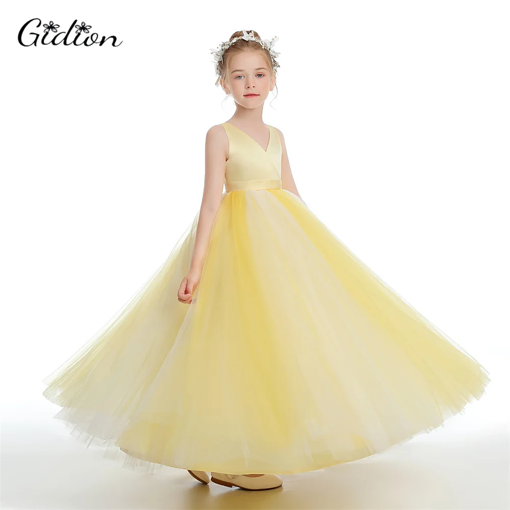 A-Line Princess Flower Girl Dress For Children Birthday Party Wedding Ceremony Graduation Pageant Ball Junior Bridesmaid Dress