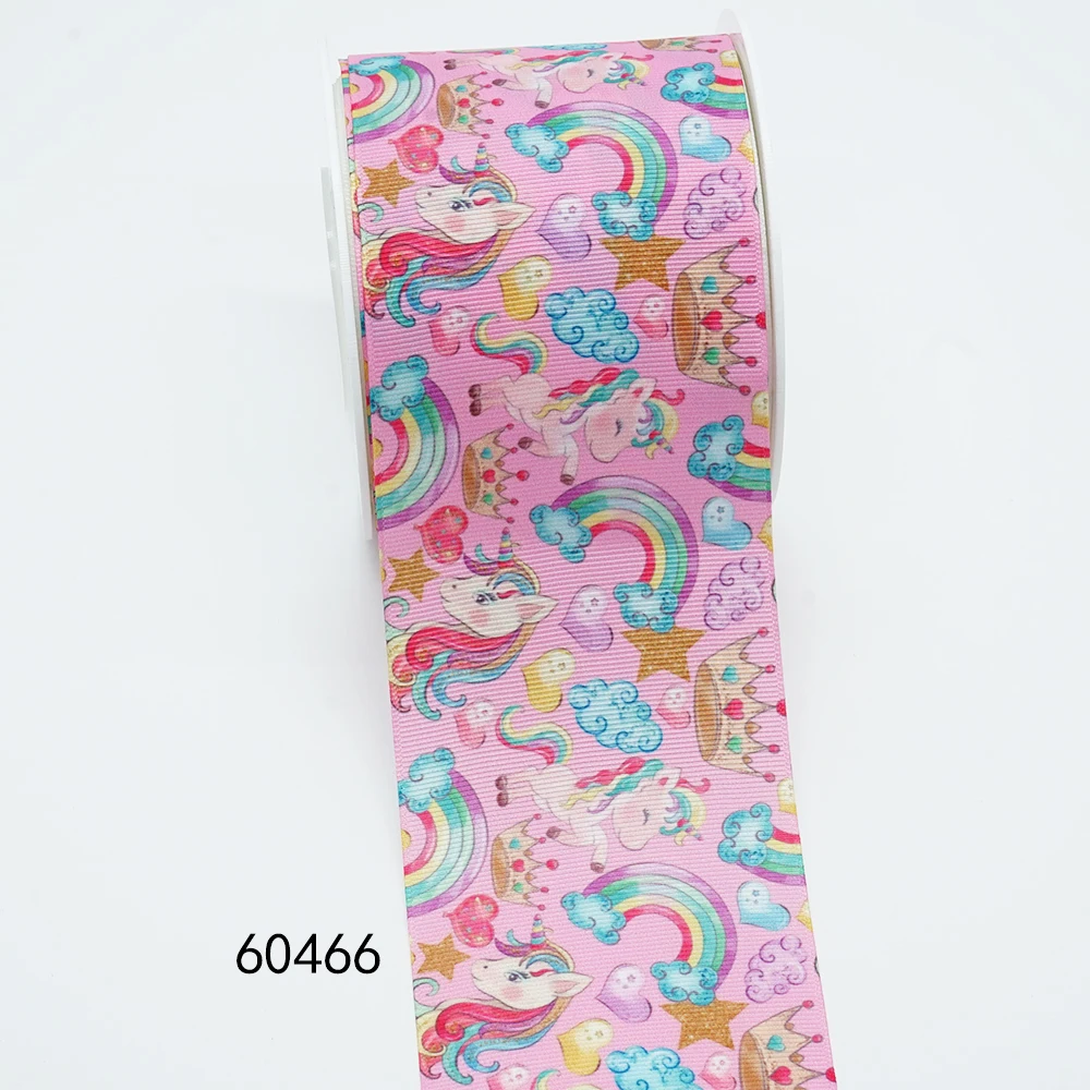 Nastro in Grosgrain stampato unicorno cartone animato fai da te per forniture artigianali accessori per cucire 5 yarde, resine planari 10 pezzi.