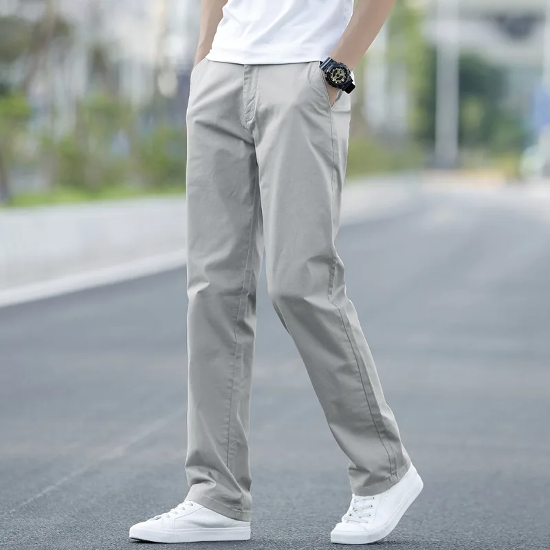 Mannen Broek Grote Maat Big Plus Zomer Mannen Business Elastische Taille Multi Zwart Katoen Baggy Straight Cargo Jogger Broek mannelijke