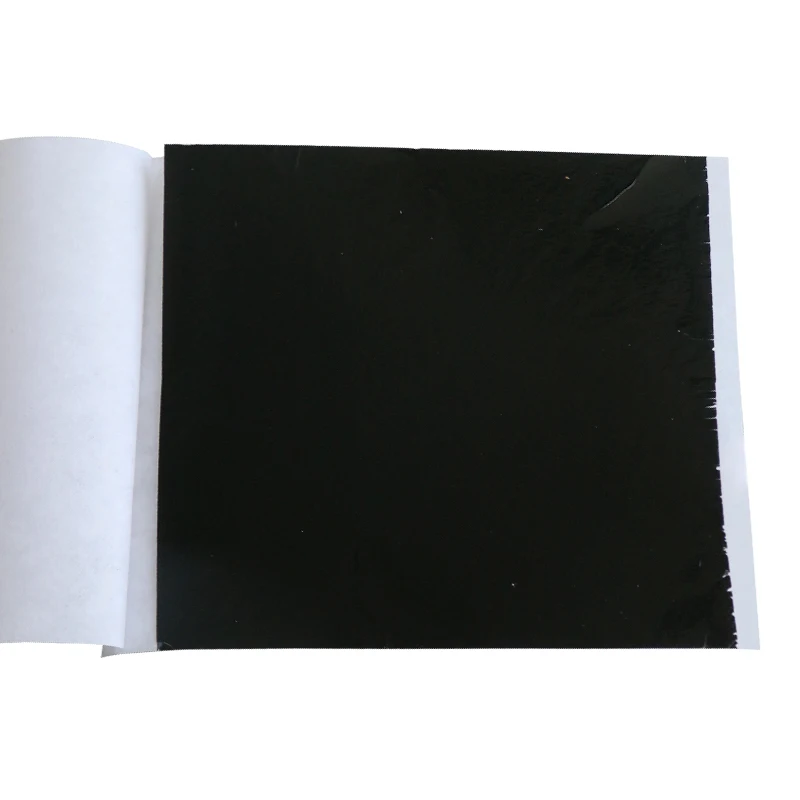 Imitation Gold Foil Gilded Leaf Paper Sheets 8X8.5cm Black for Art Nails and Christmas Decoration Fu