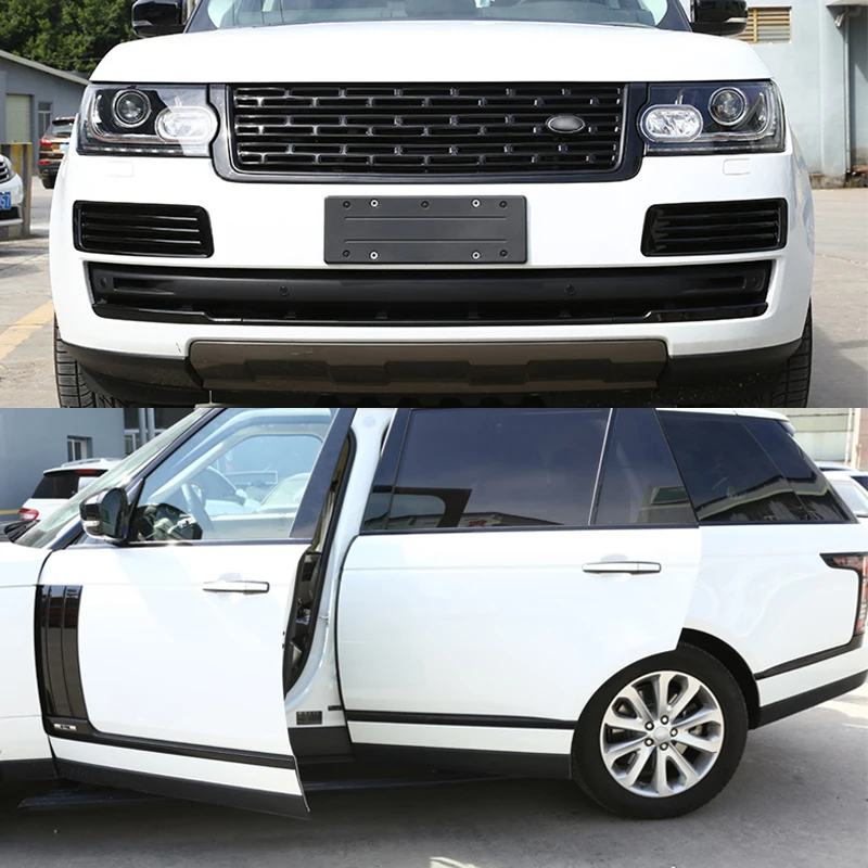 Car Body Front Grille Side Fender Trunk Door Trim Strip Black ABS For Land Rover Range Rover Vogue L405 2013-2019 External Parts