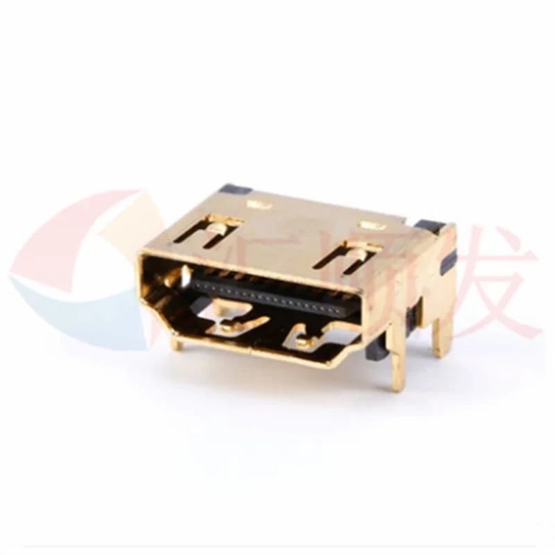 10pcs!!! HDMI SMD socket 90 degree female socket 19P SMD HD socket Multimedia interface Type A gold-plated