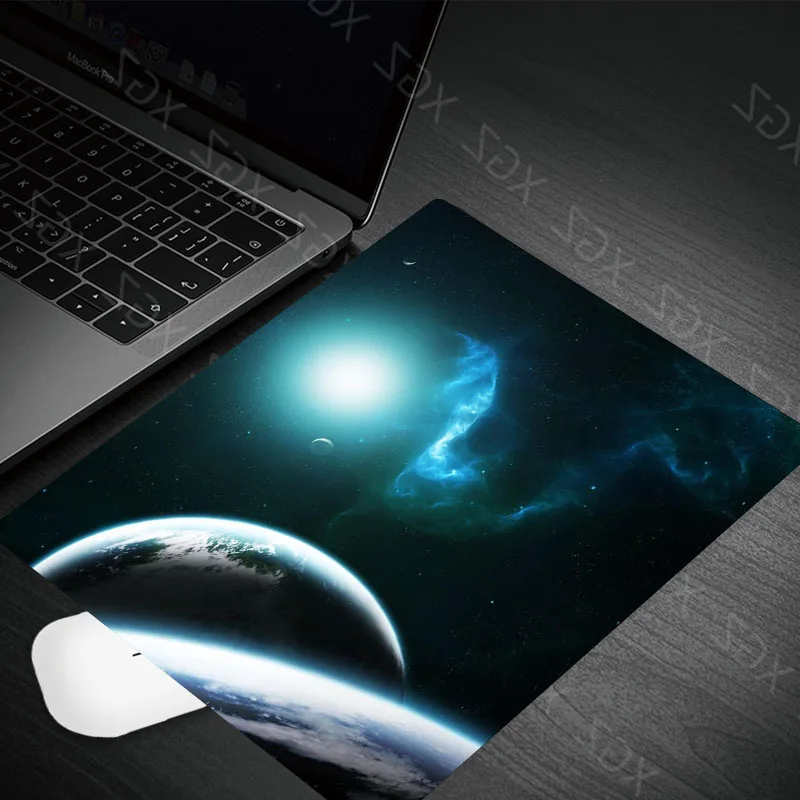 Yzuoan ofertas quentes espaço planeta estrelas sistema de tamanho pequeno teclado antiderrapante mouse pad computador computador esteira de borracha 18x22cm decorar mesa