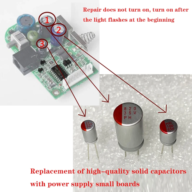 For Sega Game Gear GG high-bright screen game console power board solid capacitor replacement does not turn on repair