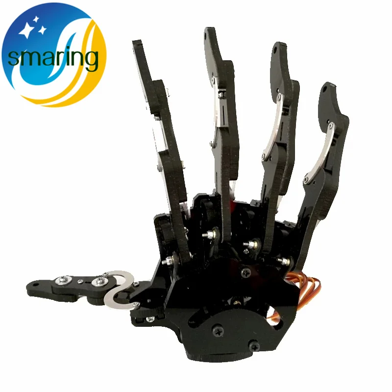 

Robot Hand Five Finger 5 Fingers Claw Palm Clamp Talon Finished Mini Bionic Hand Assembled Robotic Gripper DIY Maker Kit Toy