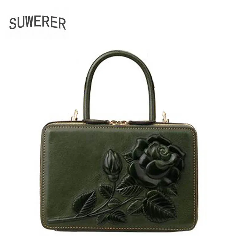 

New Genuine Leather Women Bags Fashion Luxury Handbags Women Purse Designer Cowhide Leather Female Bag Fashion Women Brand Green