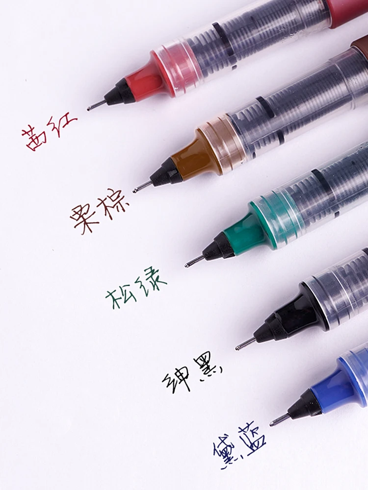 SNOWHITE X100 Roller Pen 0.5mm Retro 5 Colors Direct-fluid-roller Pen Quick-drying Gel Pen 3/5/12PCS