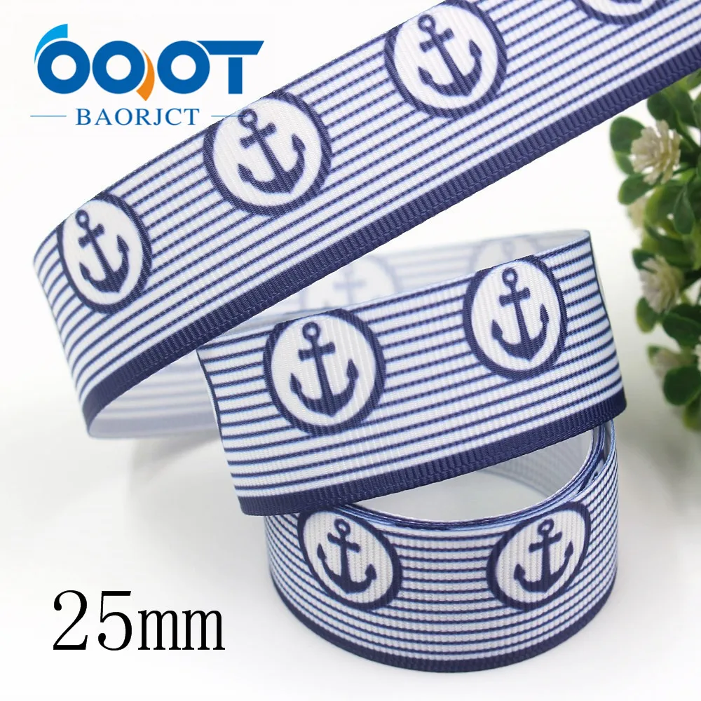 OOOT BAORJCT I-19826-1999,25mm,10yards geometric Thermal transfer Printed grosgrain Ribbons,bow cap DIY accessories decorations