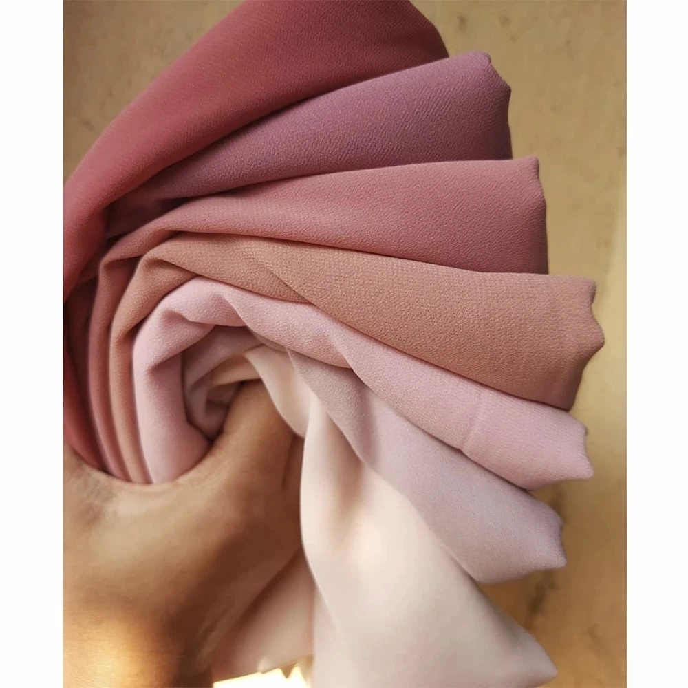 72*175Cm Syal Jilbab Sifon Muslim Syal Wanita Warna Solid Penutup Kepala Syal Jilbab Wanita Kerudung Muslim Wanita Foulard Femme