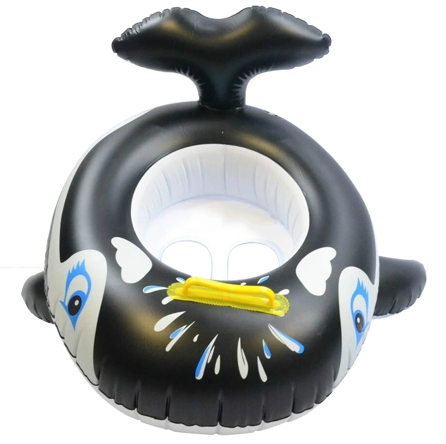 Cartoon Animals Duck Shaped Float Boat Kids Inflatable Swimming Rings Baby Toddler Safety Seat Float Bed Pool Swimming Circles